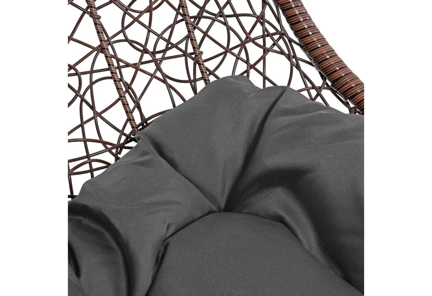 ESTEXO Hängesessel mit Gestell Polyrattan Braun Grau - Bild 5
