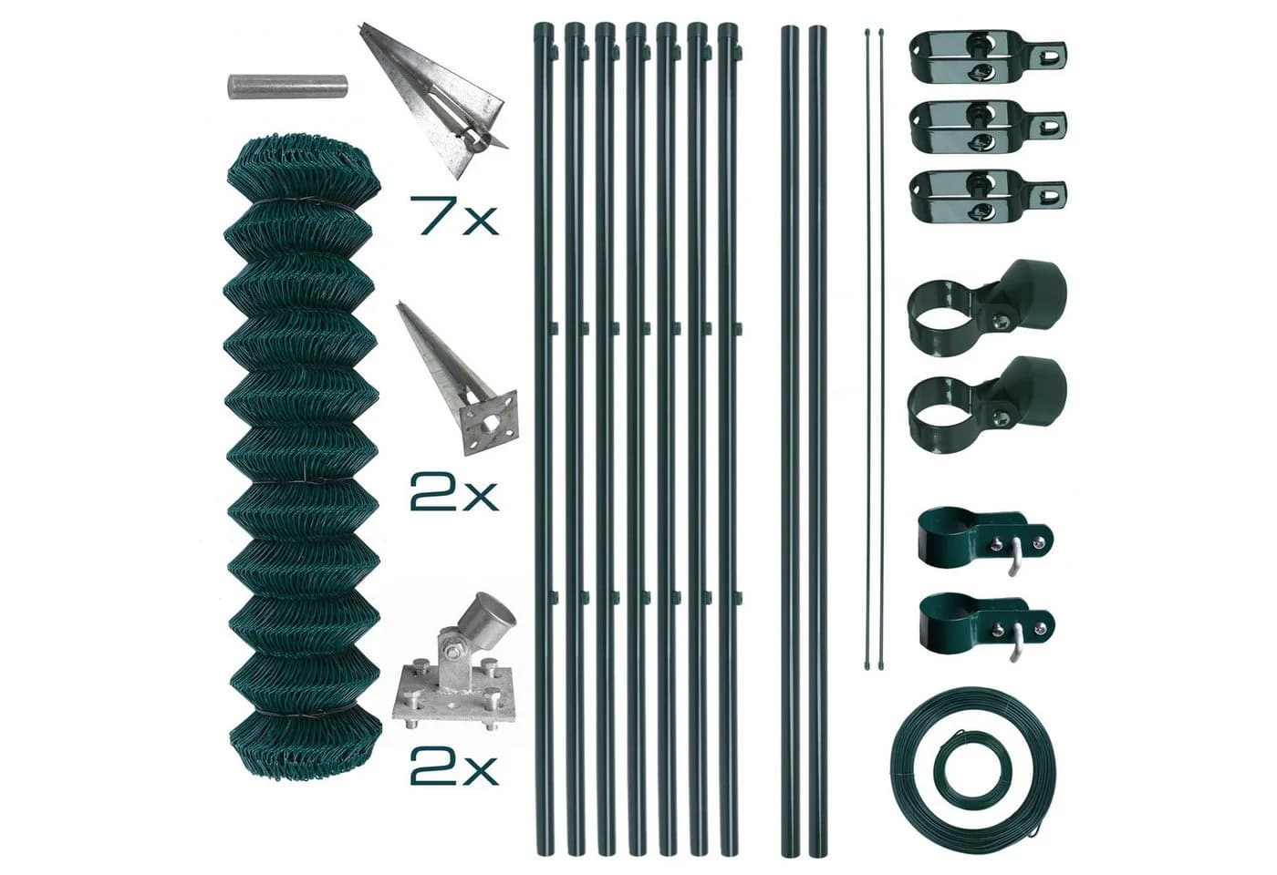 ESTEXO Maschendrahtzaun Komplettset 1,25 x 15 m Grün PVC - Bild 2