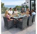 ESTEXO Sitzgruppe Polyrattan Gartenmöbel Set für 8 Personen Anthrazit Bild 2