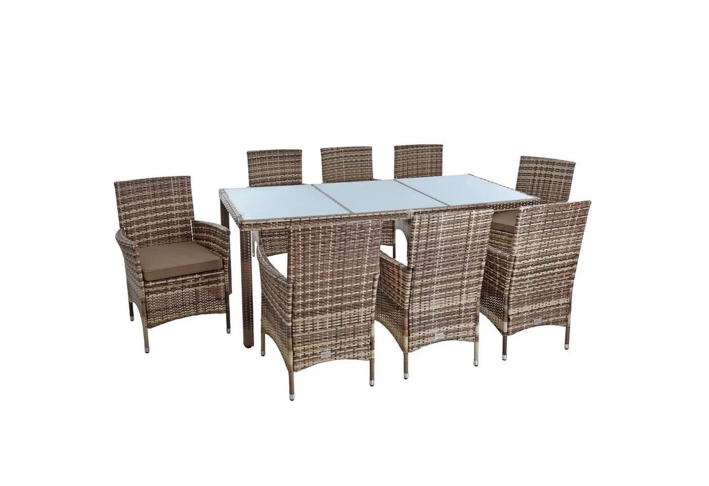 ESTEXO Sitzgruppe Polyrattan Gartenmöbel Set 8 Personen Beige-Braun - Bild 2