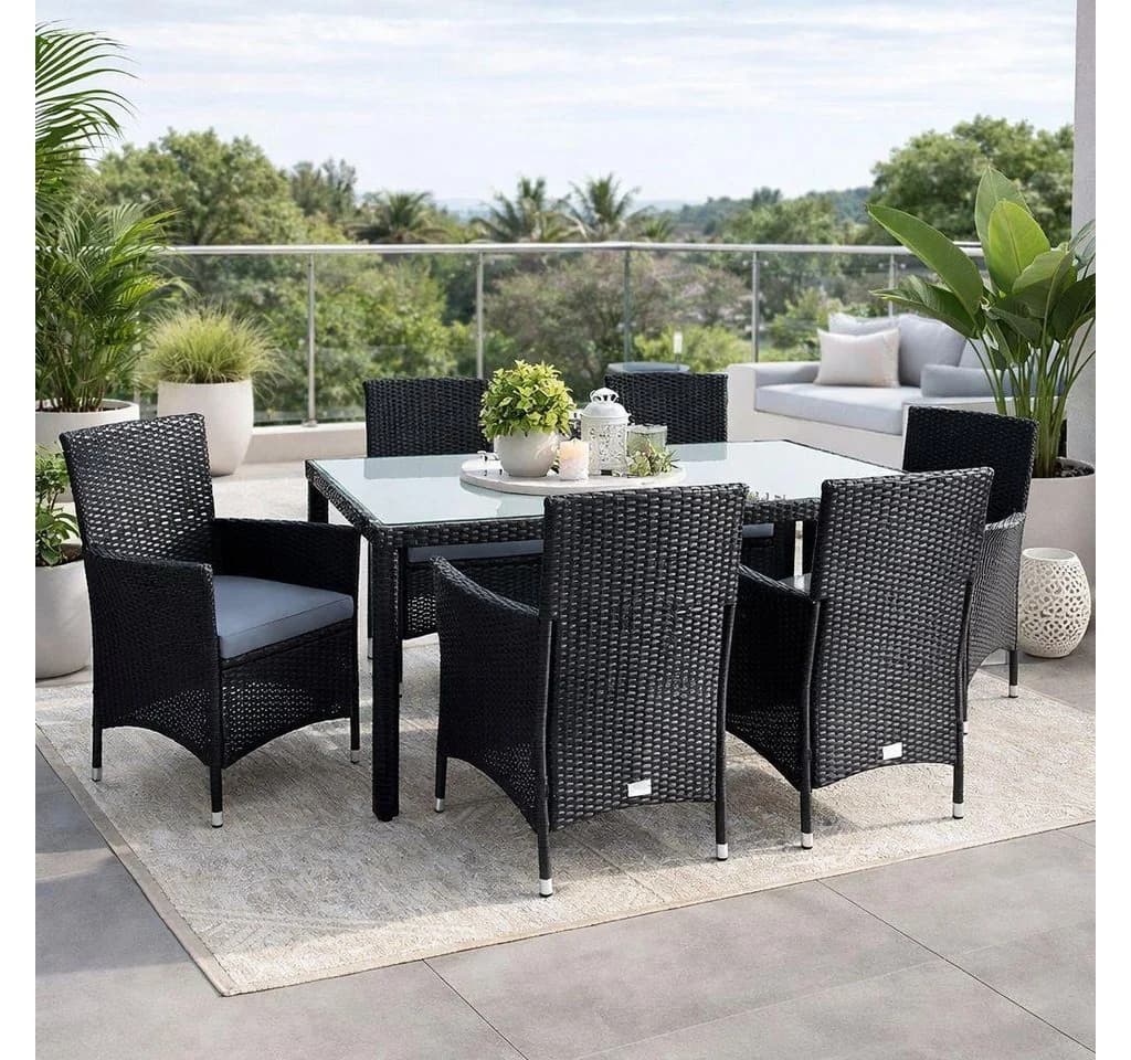 ESTEXO Sitzgruppe Poly-Rattan Essgruppe 6 Personen - Bild 2
