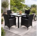 ESTEXO Sitzgruppe Polyrattan Schwarz Grau 4-tlg. Gartenset Bild 2