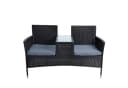 ESTEXO Polyrattan Gartenbank 2-Sitzer Schwarz Bild 1