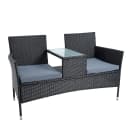 ESTEXO Polyrattan Gartenbank 2-Sitzer Schwarz Bild 2