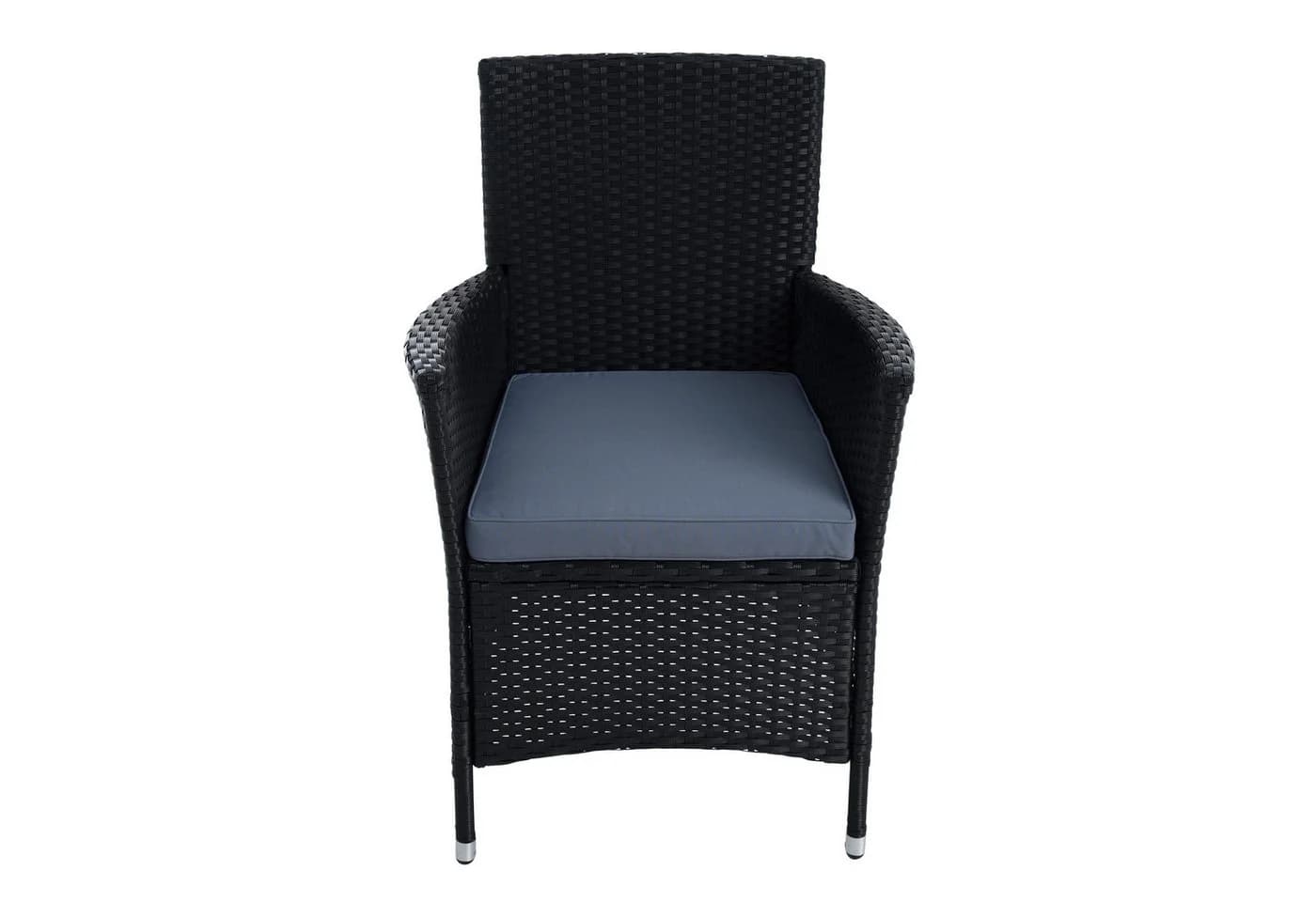 ESTEXO Gartenstuhl Rattan 2er Set Schwarz Polyrattan