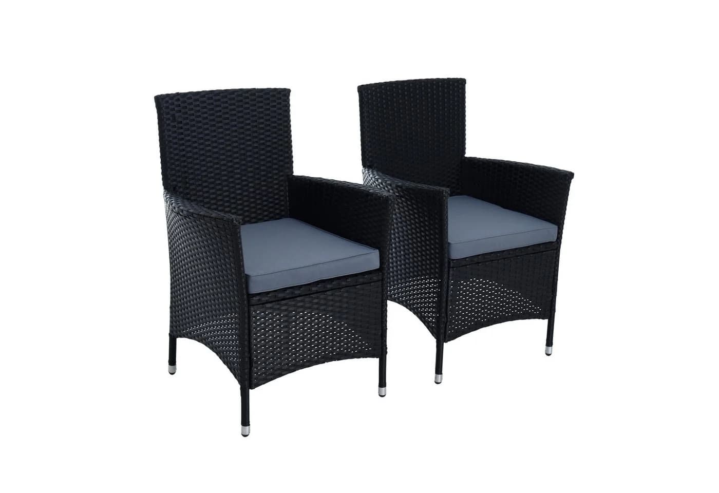ESTEXO Gartenstuhl Rattan 2er Set Schwarz Polyrattan - Bild 2