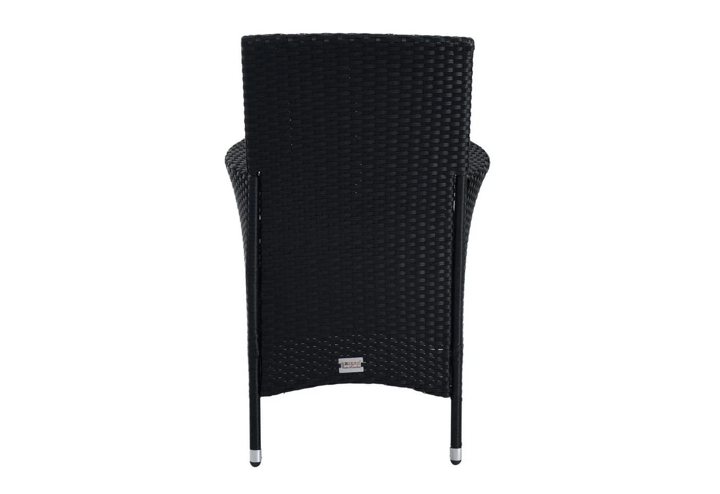 ESTEXO Gartenstuhl Rattan 2er Set Schwarz Polyrattan - Bild 4