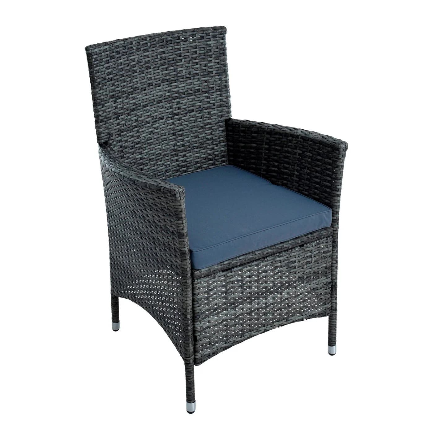 ESTEXO Gartenstuhl Rattan Anthrazit-Grau