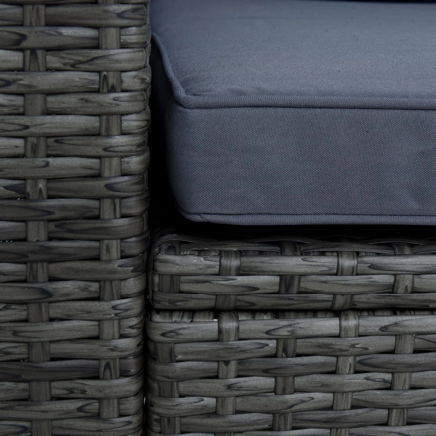 ESTEXO Gartenstuhl Polyrattan Loungesessel Anthrazit-Grau