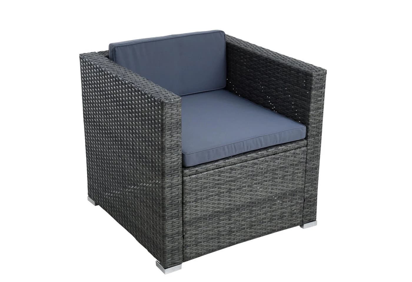 ESTEXO Gartenstuhl Polyrattan Loungesessel Anthrazit-Grau - Bild 2