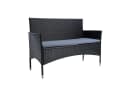ESTEXO Gartenbank 2-Sitzer Schwarz Polyrattan mit Sitzkissen Bild 5