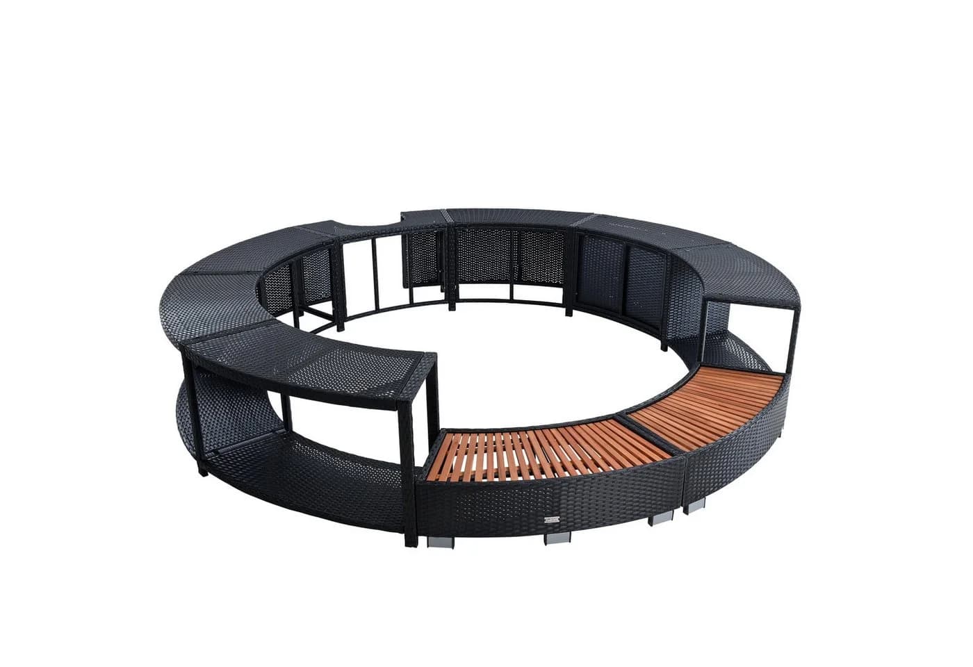 ESTEXO Pooltreppe Whirlpool Umrandung Rattan Pool Rahmen - Bild 2