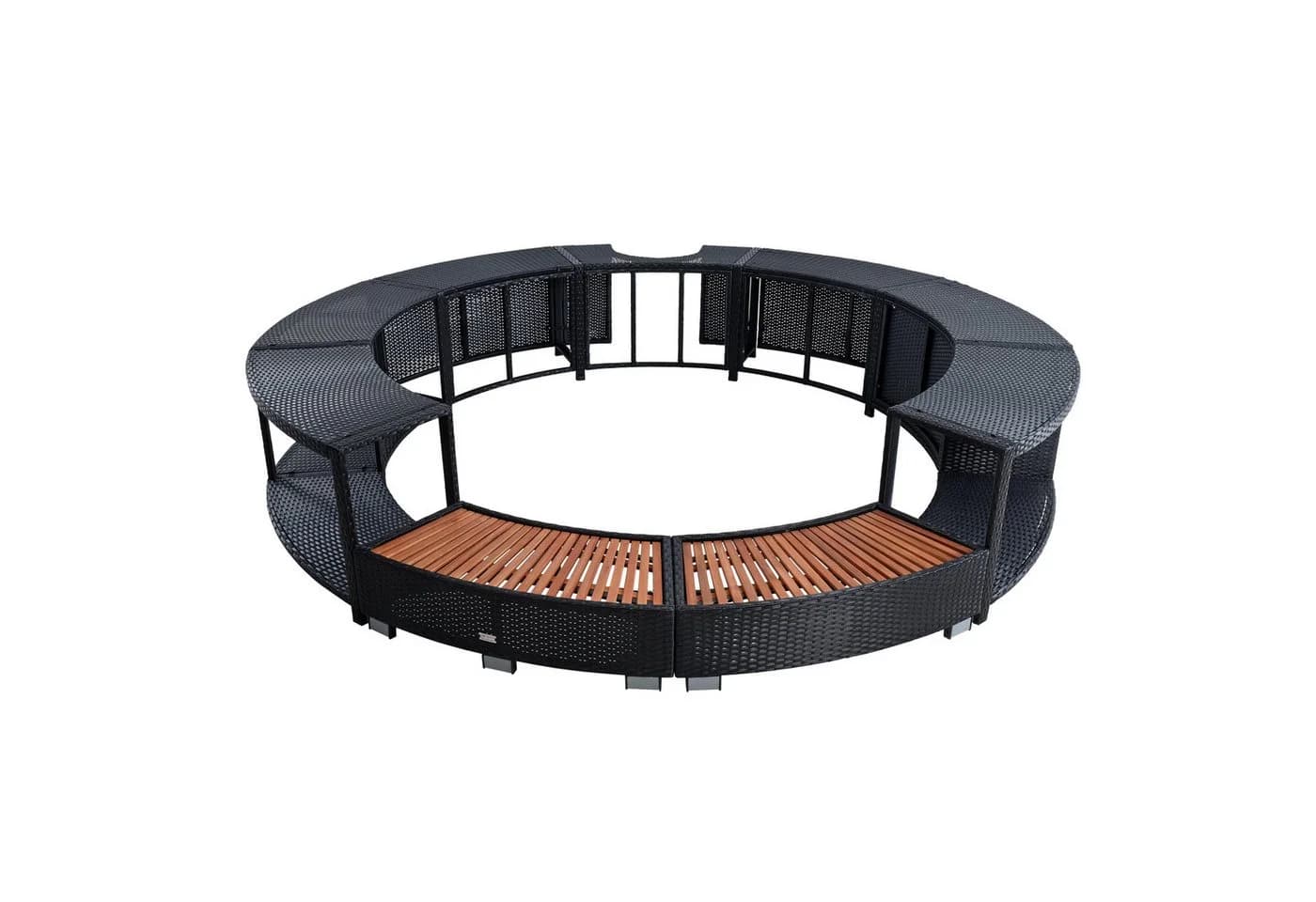 ESTEXO Pooltreppe Whirlpool Umrandung Rattan Pool Rahmen - Bild 5
