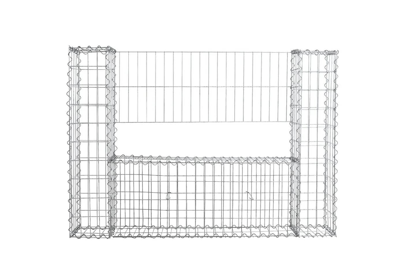 ESTEXO Gabionenzaun 140x20x100 cm Feuerverzinktes Drahtgitter Silber