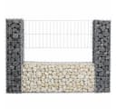 ESTEXO Gabionenzaun 140x20x100 cm Feuerverzinktes Drahtgitter Silber Bild 2