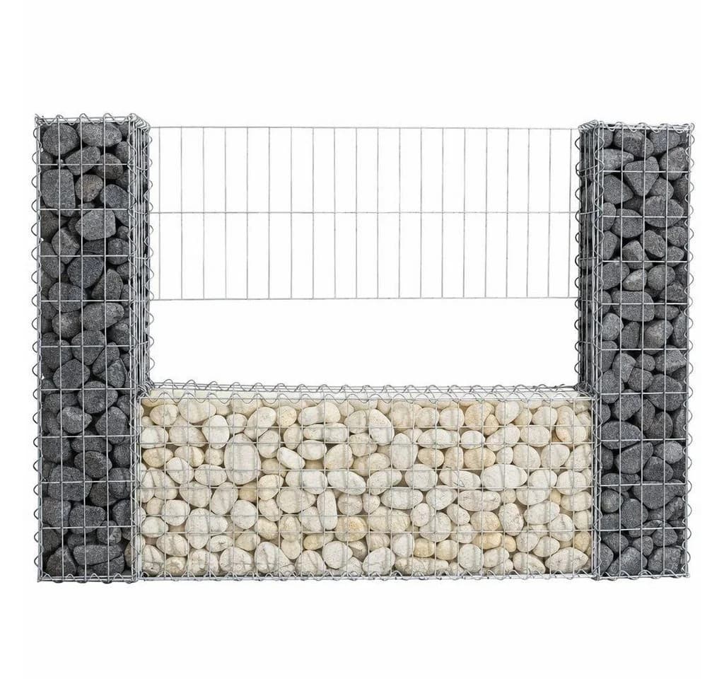 ESTEXO Gabionenzaun 140x20x100 cm Feuerverzinktes Drahtgitter Silber - Bild 2