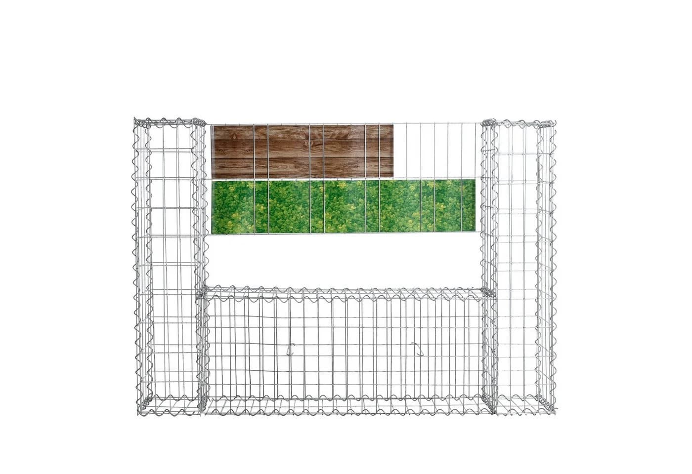 ESTEXO Gabionenzaun 140x20x100 cm Feuerverzinktes Drahtgitter Silber - Bild 4