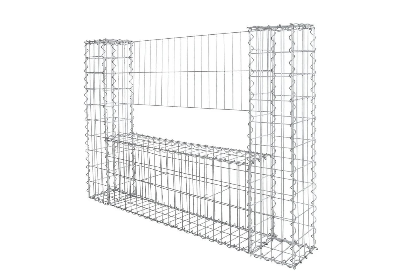 ESTEXO Gabionenzaun 140x20x100 cm Feuerverzinktes Drahtgitter Silber - Bild 5