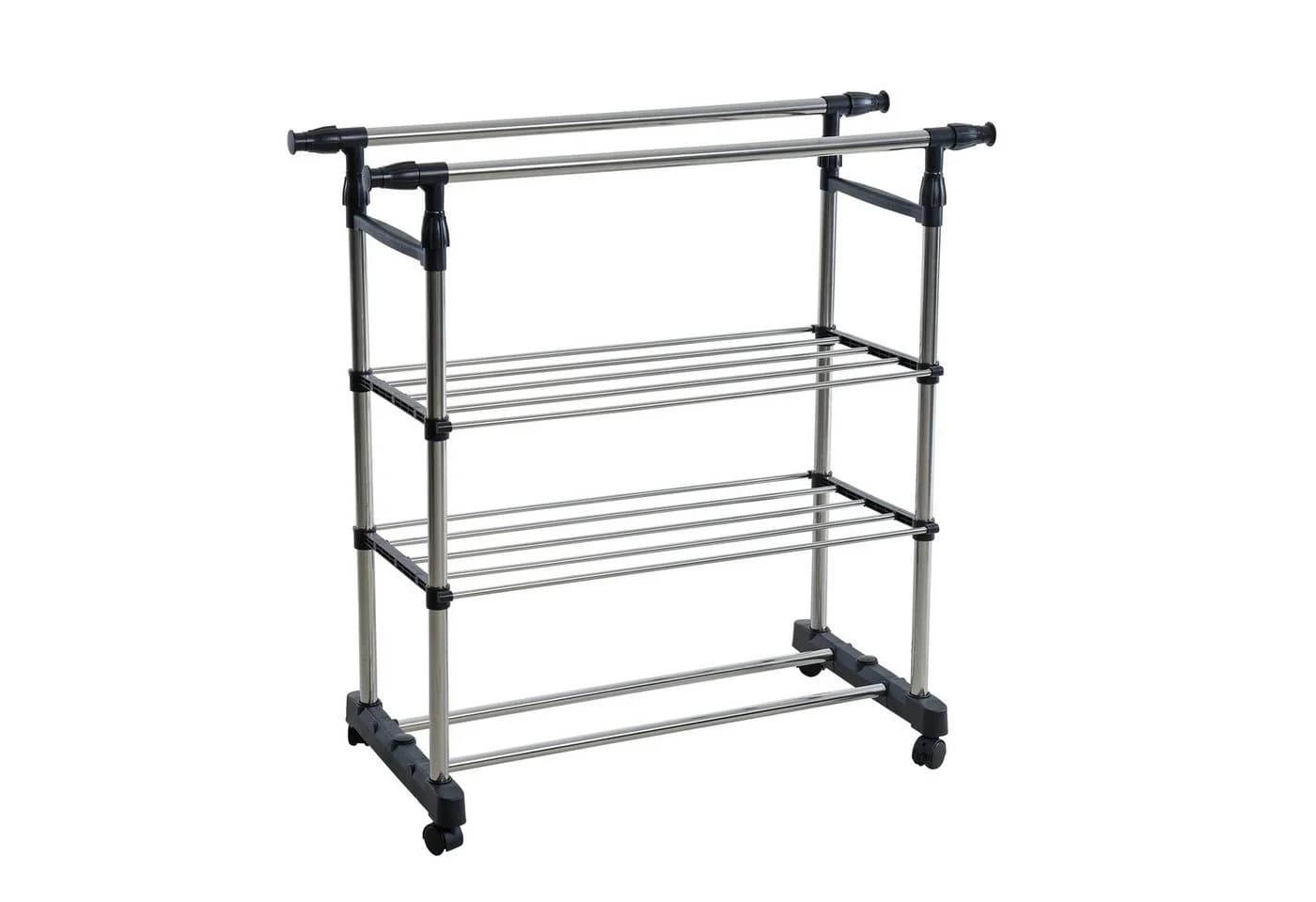 ESTEXO Garderobenständer mit Rollen verstellbar Chrom/Schwarz - Bild 5