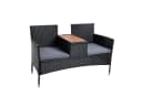 ESTEXO 2-Sitzer Gartenbank mit Tisch Polyrattan Stahl Holz Bild 2