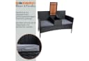 ESTEXO 2-Sitzer Gartenbank mit Tisch Polyrattan Stahl Holz Bild 4