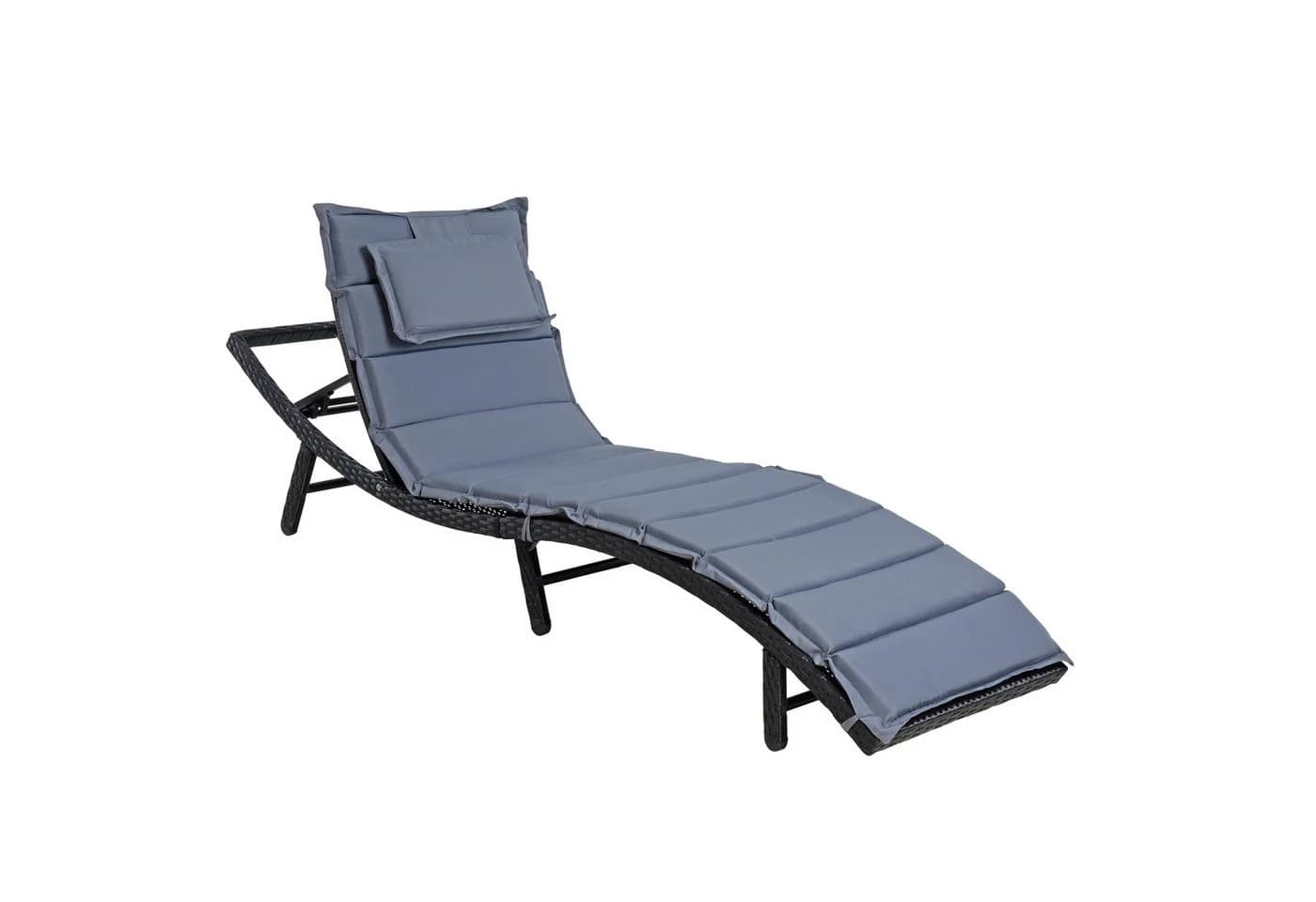 ESTEXO Gartenliege Polyrattan XXL Relaxliege Schwarz - Bild 2