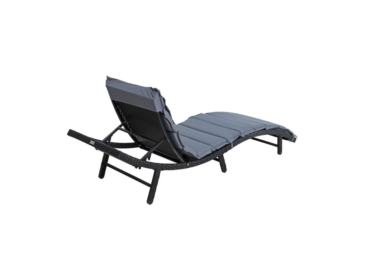 ESTEXO Gartenliege Polyrattan XXL Relaxliege Schwarz - Bild 4