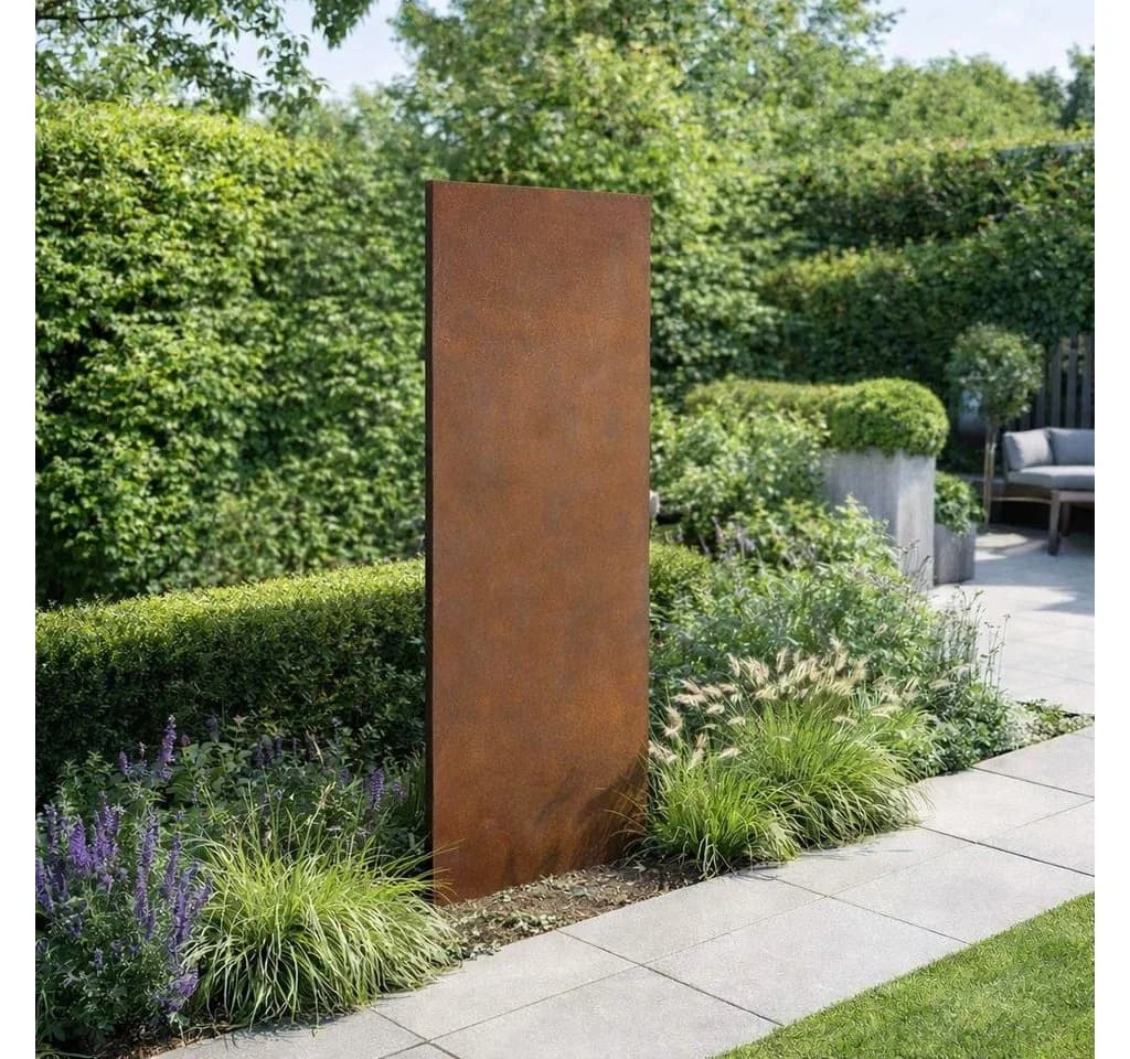 ESTEXO Sichtschutzelement Rost Metall Gartenzaun 150x50cm - Bild 2