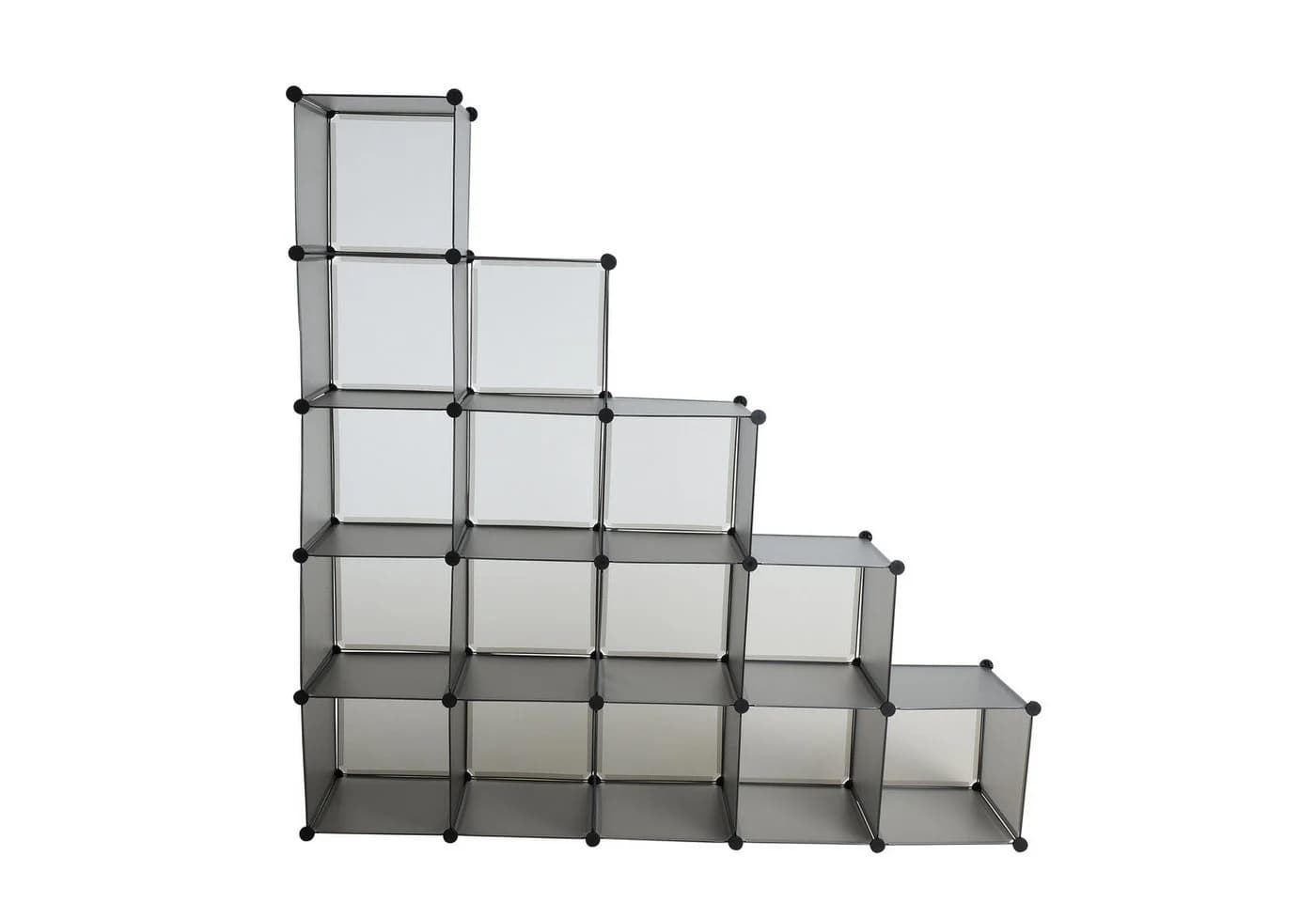 ESTEXO Würfelregal Steckregal 15 Fächer Grau Transparent