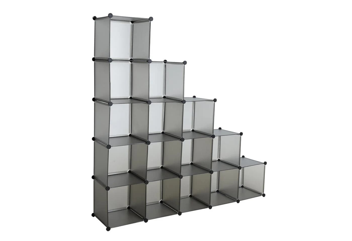 ESTEXO Würfelregal Steckregal 15 Fächer Grau Transparent - Bild 2