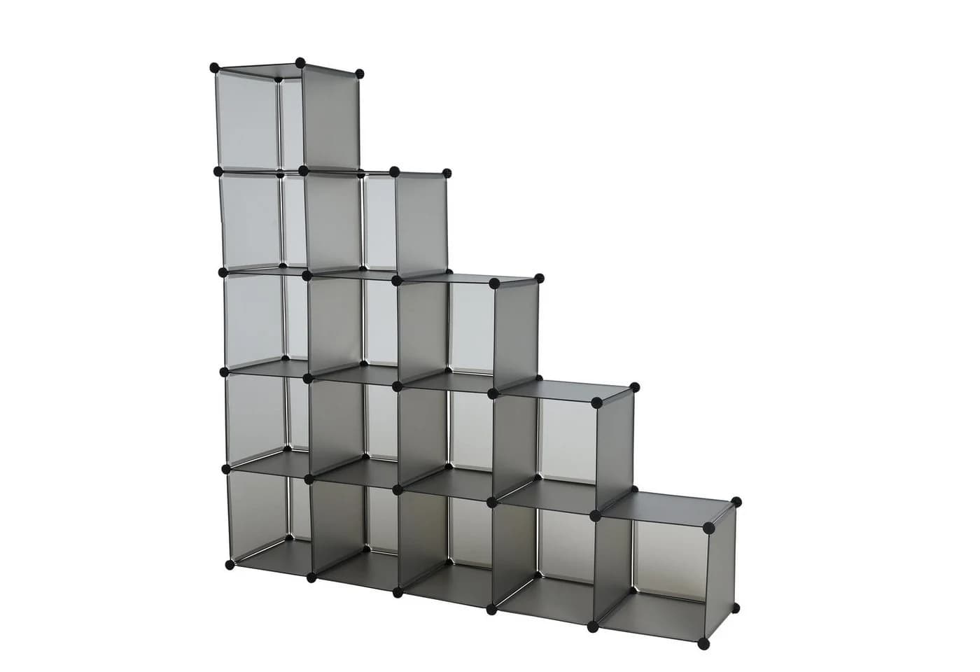 ESTEXO Würfelregal Steckregal 15 Fächer Grau Transparent - Bild 4