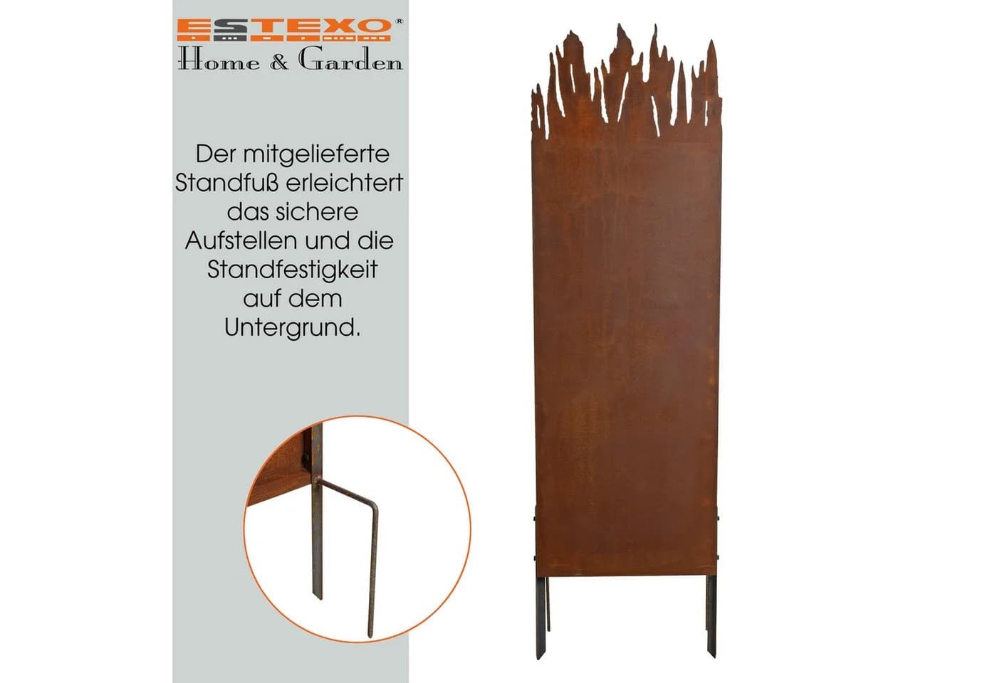 ESTEXO Sichtschutzelement Metall Gartenzaun Sichtschutzwand Edel-Rost - Bild 3