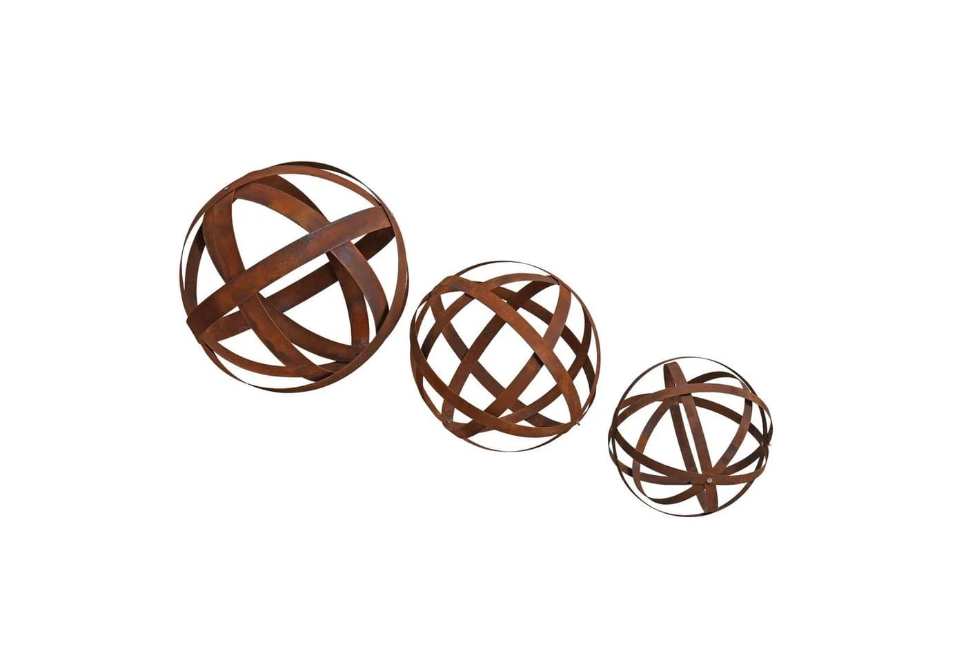 ESTEXO Dekokugel Gartenkugel Edelrost 3er Set Rostbraun