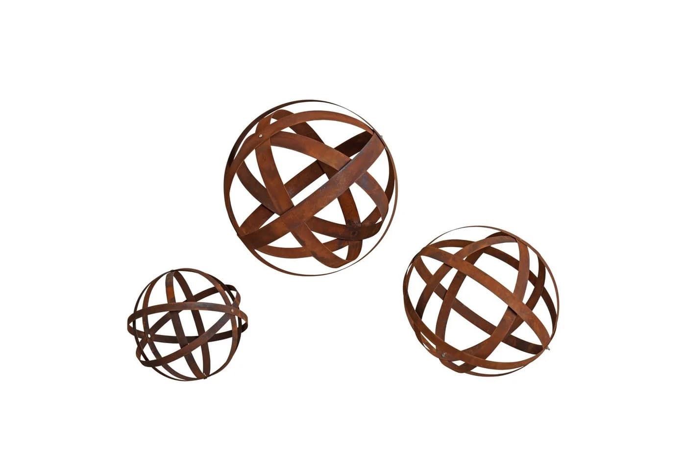 ESTEXO Dekokugel Gartenkugel Edelrost 3er Set Rostbraun - Bild 2