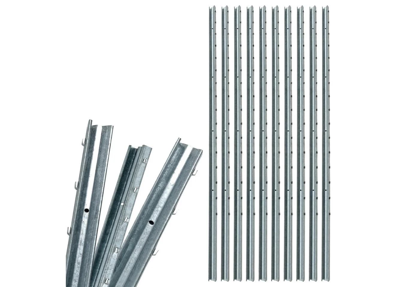 ESTEXO Zaunpfosten Z-Profil 1,95 m verzinkt 10er Pack - Bild 2