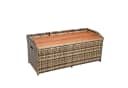 ESTEXO Gartenbank mit Auflagenbox Polyrattan Akazienholz Beige-Braun Bild 1