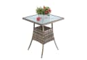 ESTEXO Gartentisch Polyrattan Beistelltisch 57 cm Beige-Braun Bild 1
