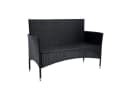 ESTEXO Gartenbank Rattan 2-Sitzer Schwarz Polyrattan Bild 3