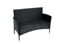 ESTEXO Gartenbank Rattan 2-Sitzer Schwarz Polyrattan Bild 4