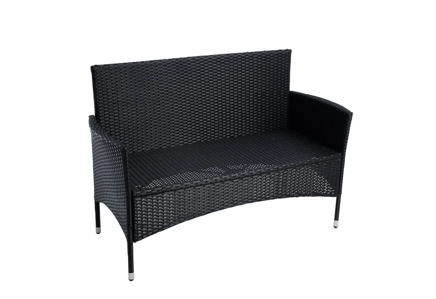 ESTEXO Gartenbank Rattan 2-Sitzer Schwarz Polyrattan - Bild 4