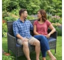 ESTEXO Gartenbank Rattan 2-Sitzer Polyrattan Sitzbank Bild 2