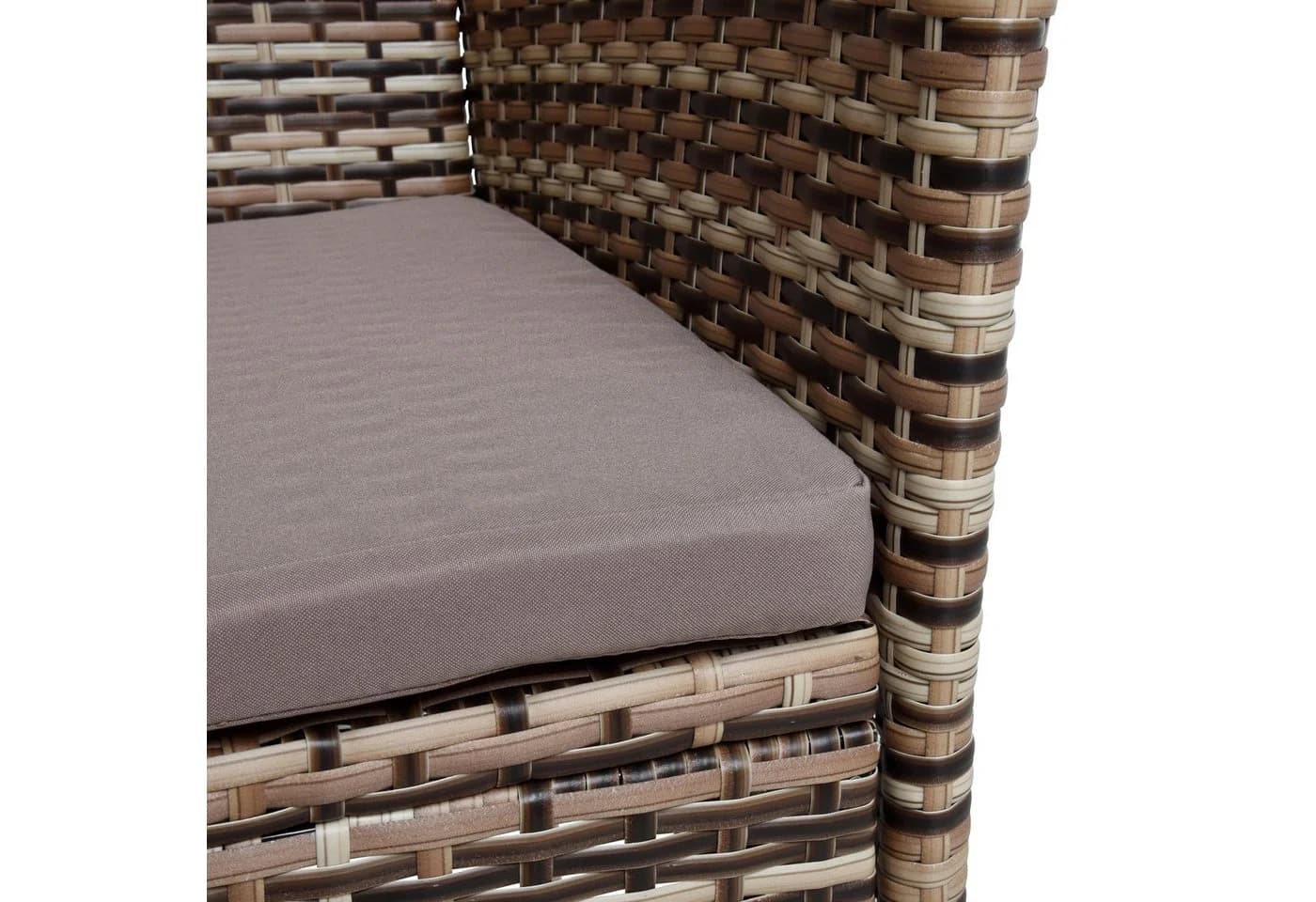 ESTEXO Gartenbank Rattan 2-Sitzer Polyrattan Braun