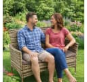 ESTEXO Gartenbank Rattan 2-Sitzer Polyrattan Braun Bild 2