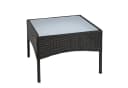 ESTEXO Gartentisch Polyrattan Beistelltisch Schwarz mit Glasplatte Bild 2