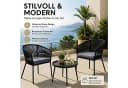 ESTEXO Gartenstuhl Lounge 2er Set Schwarz Rope Design Bild 4