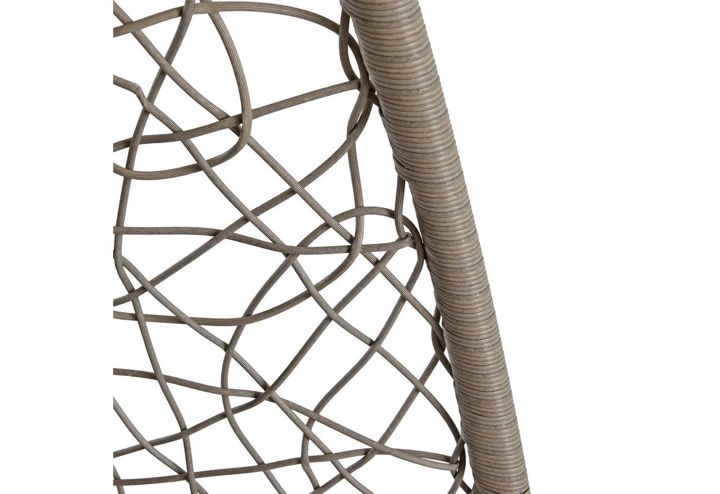 ESTEXO Hängesessel mit Gestell Polyrattan Hängekorb Beige Grau
