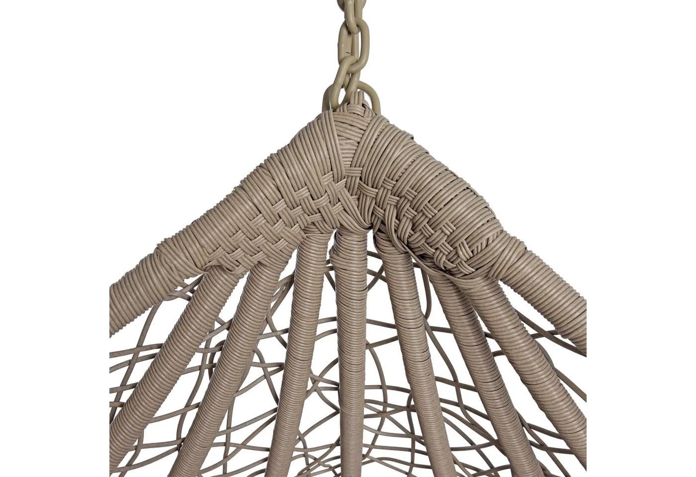 ESTEXO Hängesessel mit Gestell Polyrattan Hängekorb Beige Grau - Bild 3