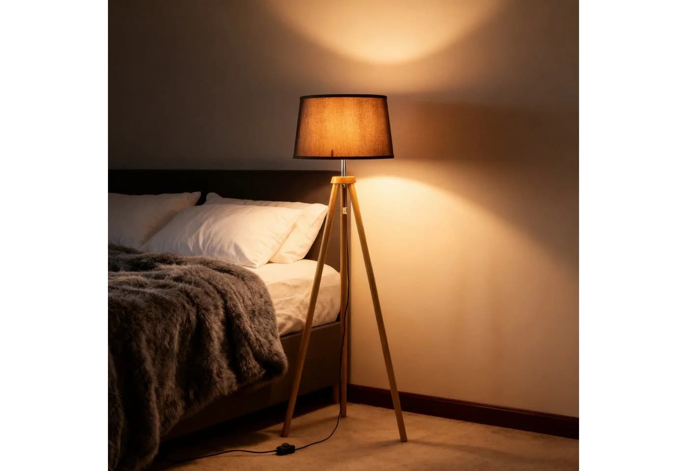 CCLIFE Bogenlampe Stehlampe LED E27 Bogenleuchte Wohnzimmer Schwarz-Gold - Bild 2