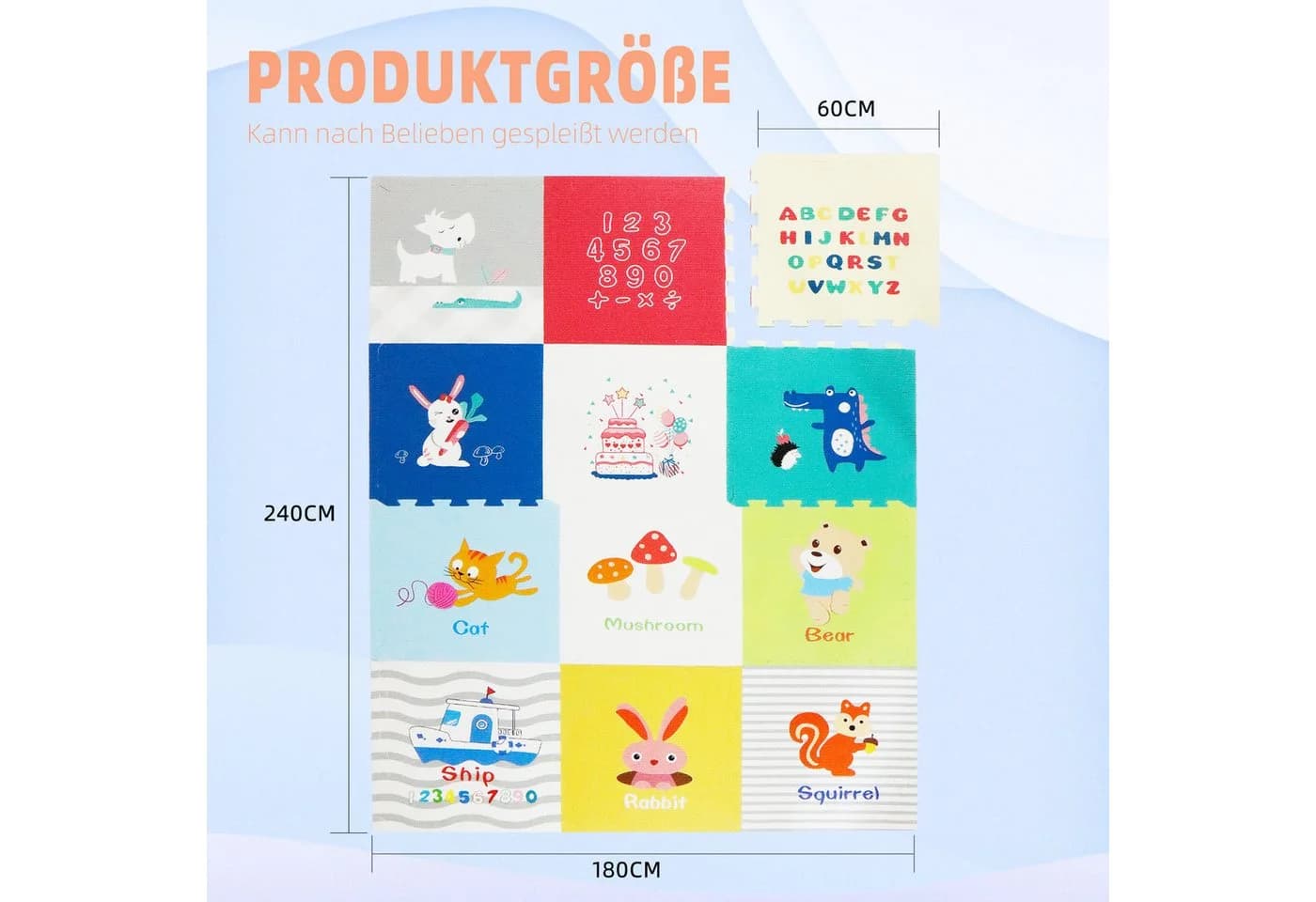 CCLIFE Puzzlematte Krabbelmatte Bunt Schaumstoff