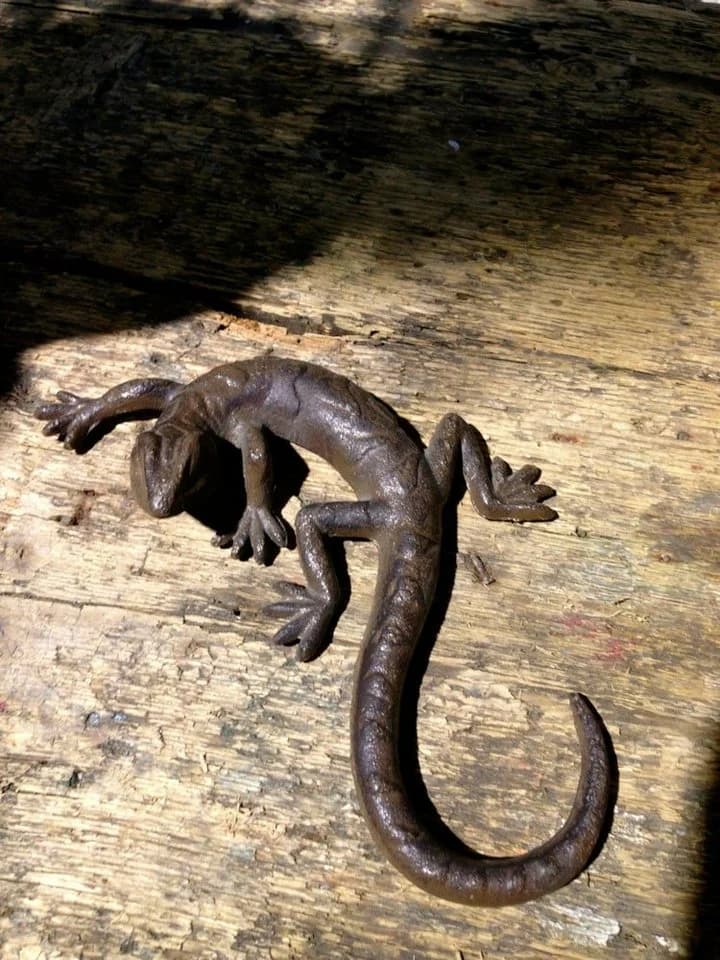 Antikas Wanddekoobjekt Salamander Eidechse Gusseisen - Bild 2